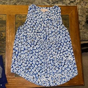 Philosophy Sleeveless Floral Blouse XS Blue/White